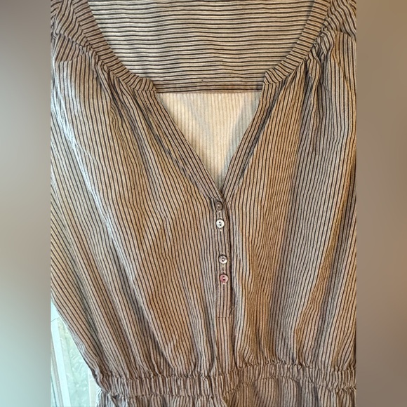 Lilla P Split Neck Striped Sleeveless Lined Cotton Shirt Dress Women’s S Midi - Picture 12 of 14